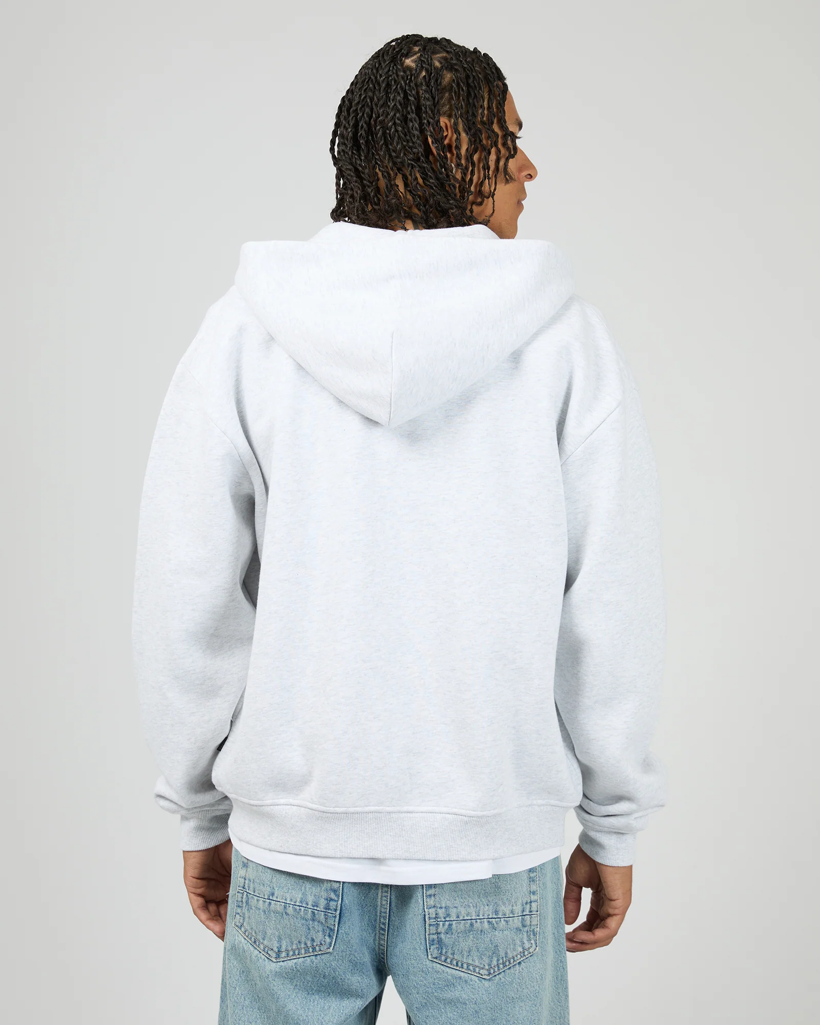 Box Zip Hoodie Grey Marle - Image 3