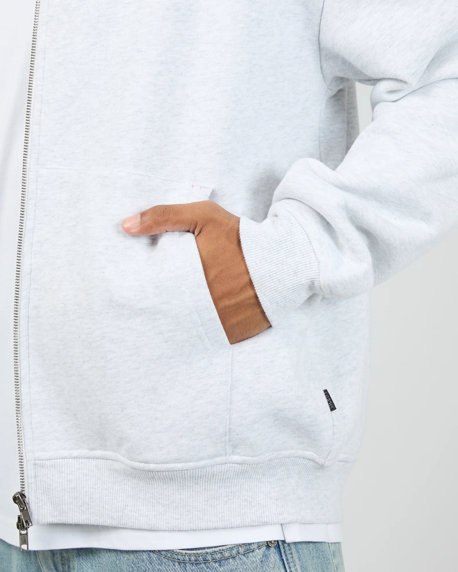 Box Zip Hoodie Grey Marle - Image 5