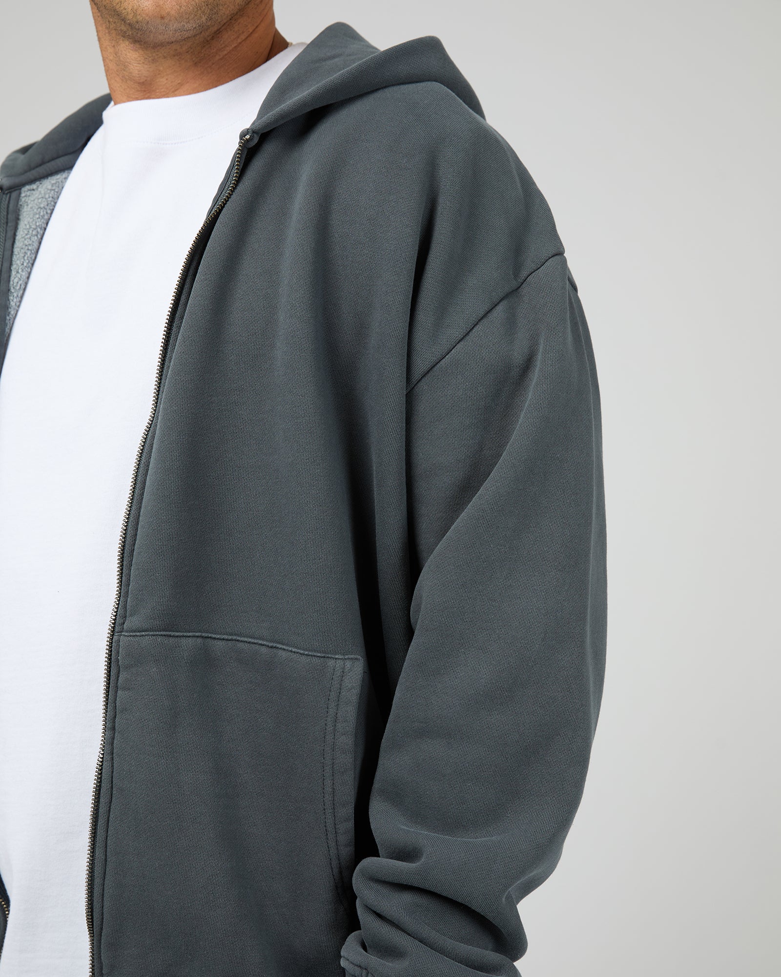 Box Zip Hoodie Navy - Image 5