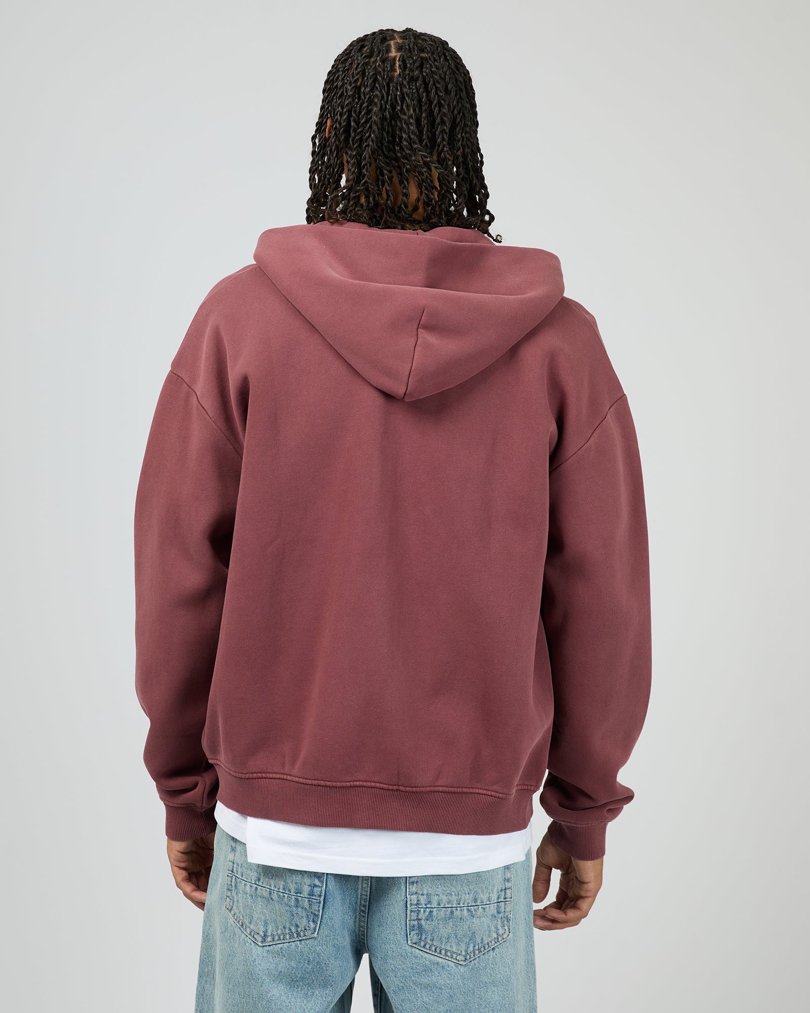 Box Zip Hoodie Plum - Image 3