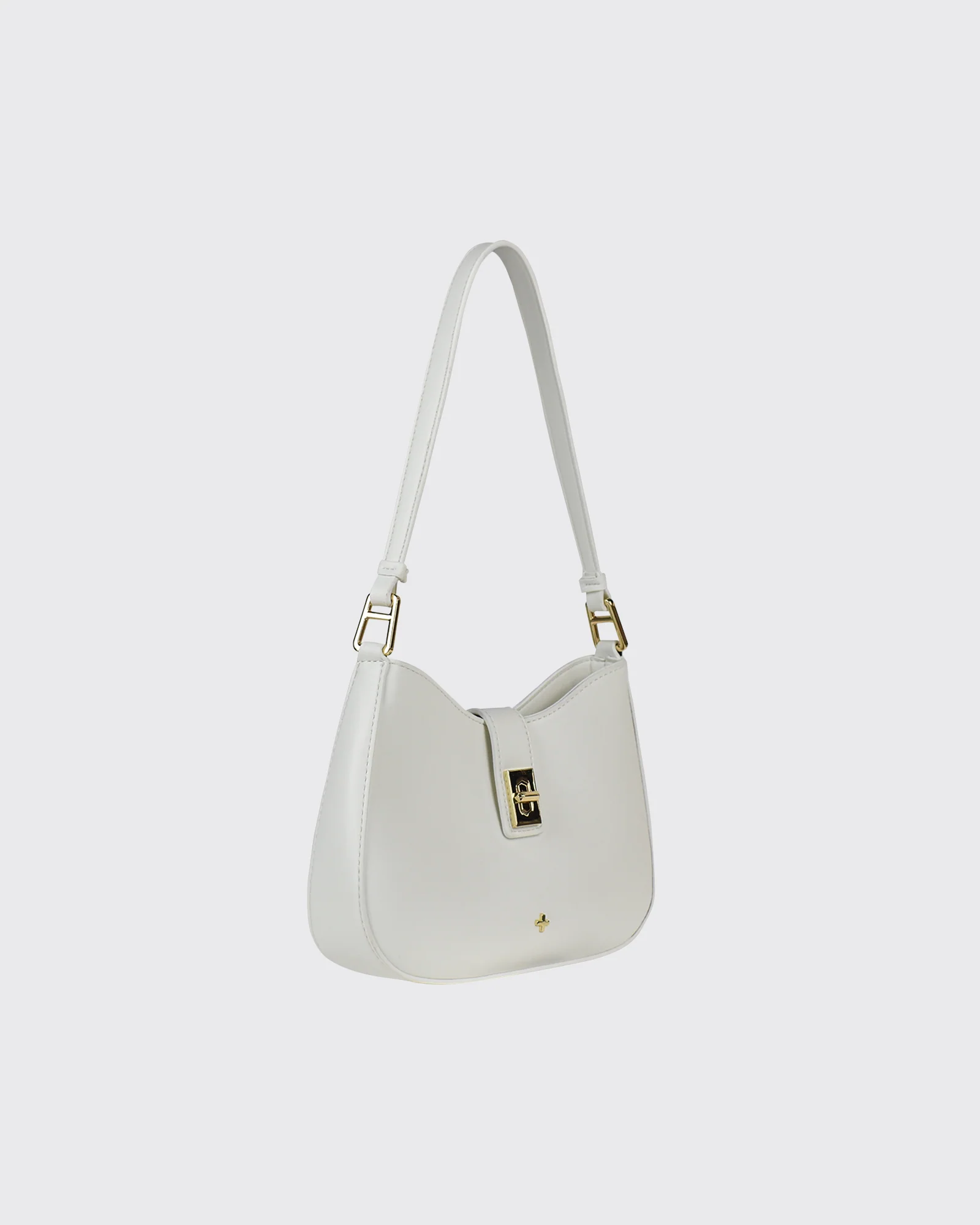 Cherie Shoulder Bag With Turnlock White - Image 3