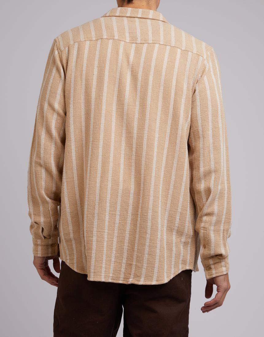 Coen Long Sleeve Shirt Tan Stripe - Image 3