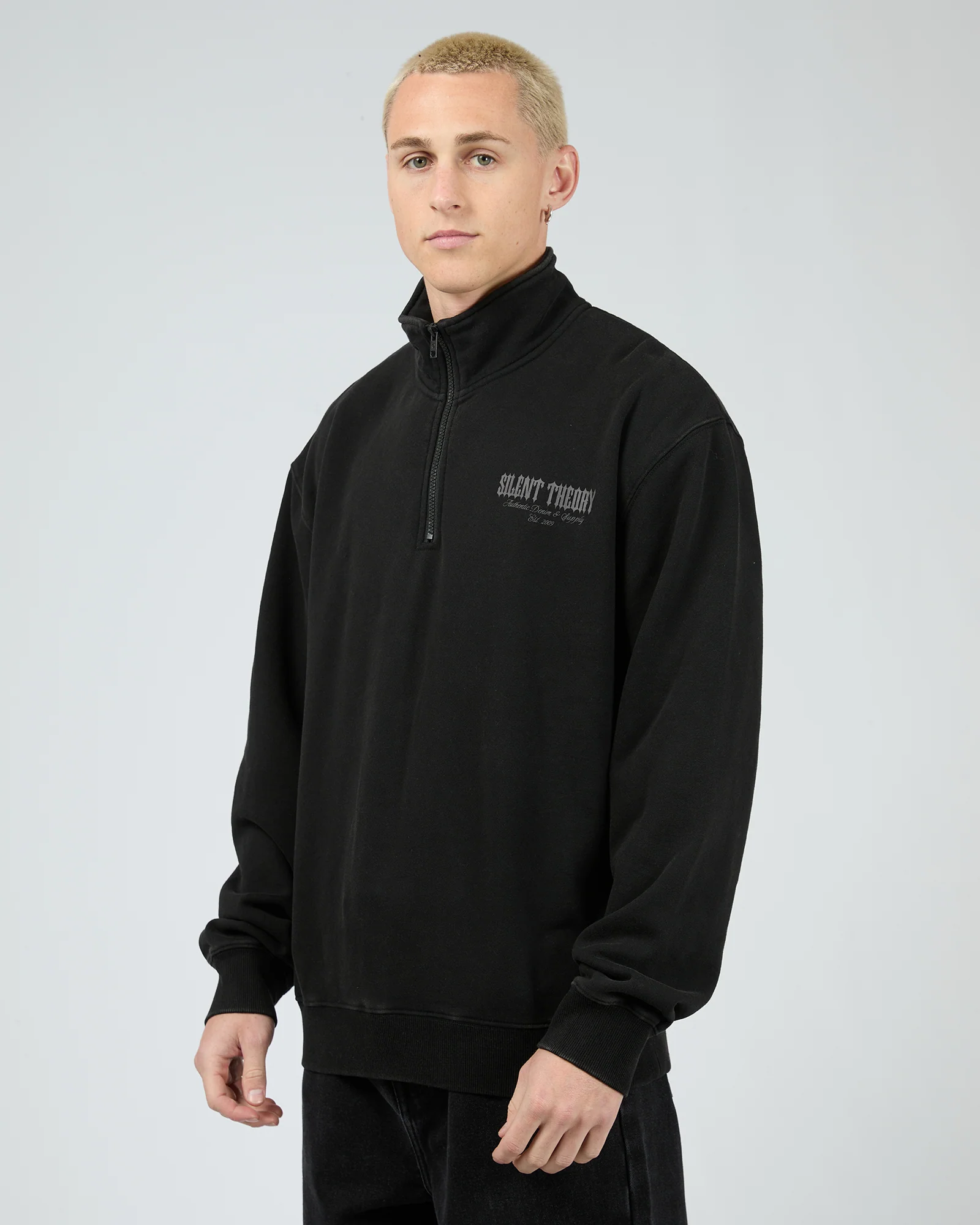 Conflict Quarter Zip Washed Black - Image 4
