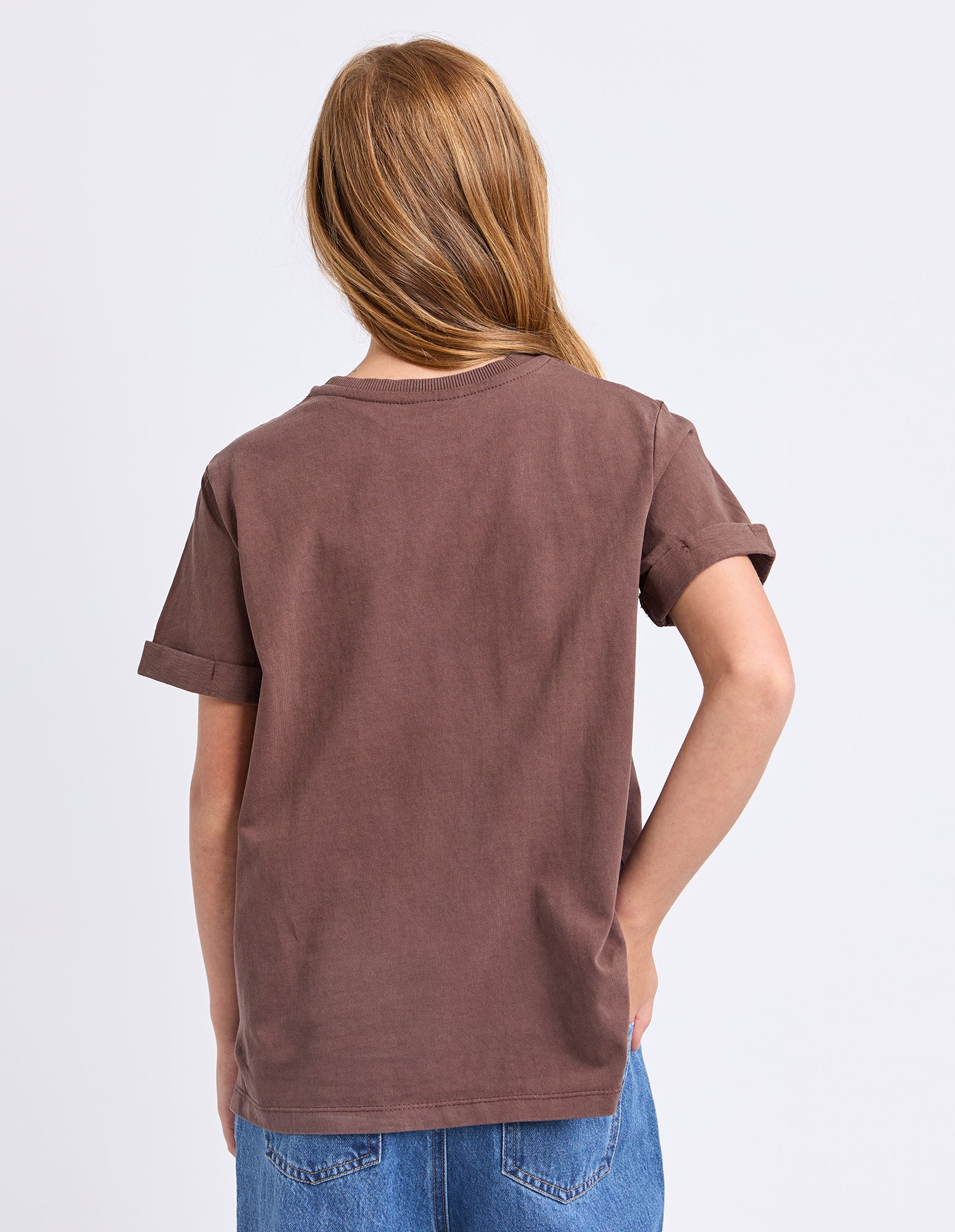 Teen Eve Girl Washed Tee Brown - Image 3