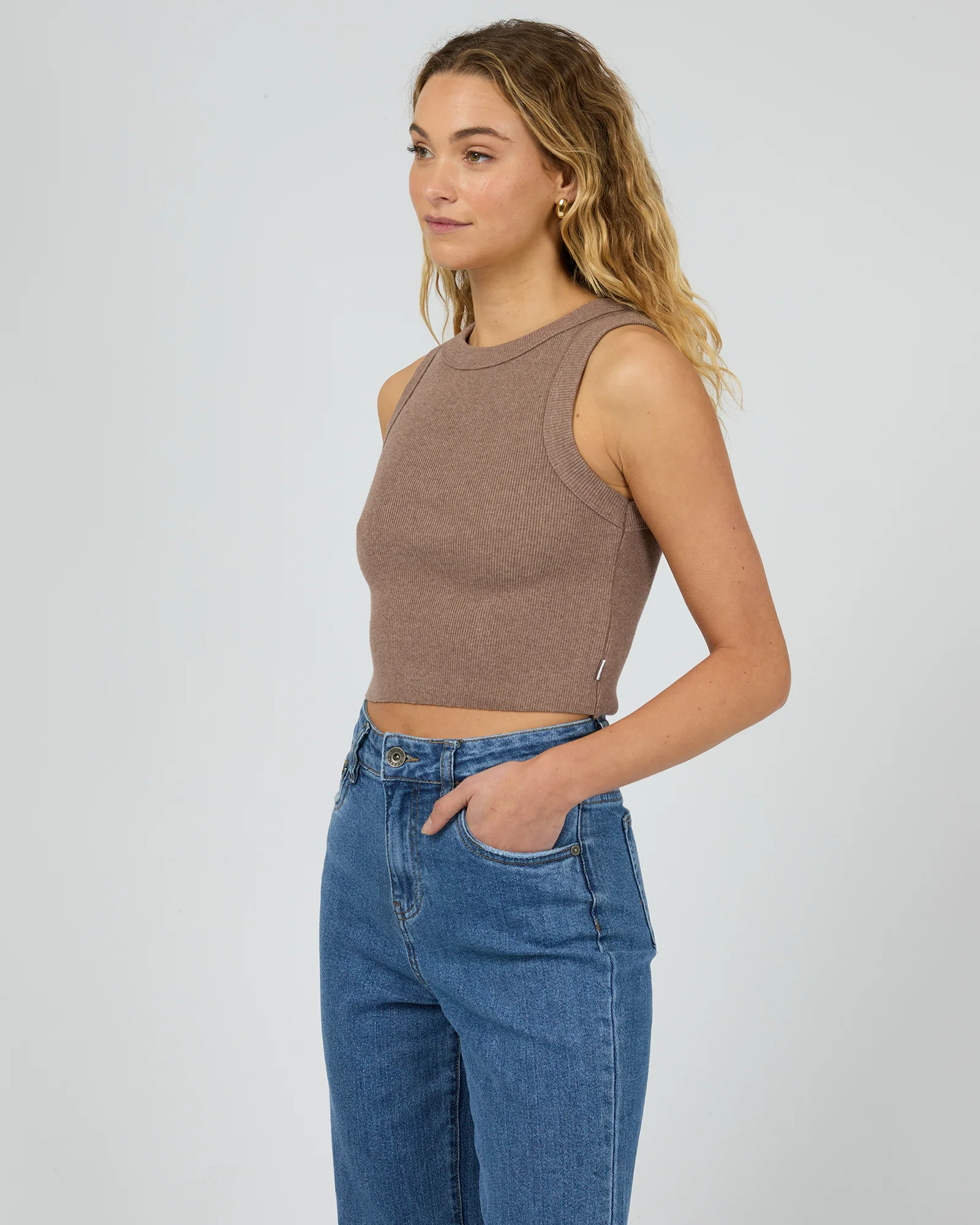 Pia Crop Tank Brown - Image 4