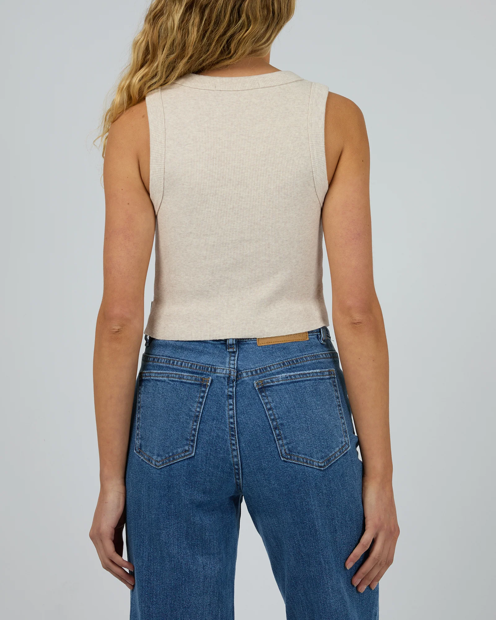 Pia Crop Tank Oatmeal - Image 3