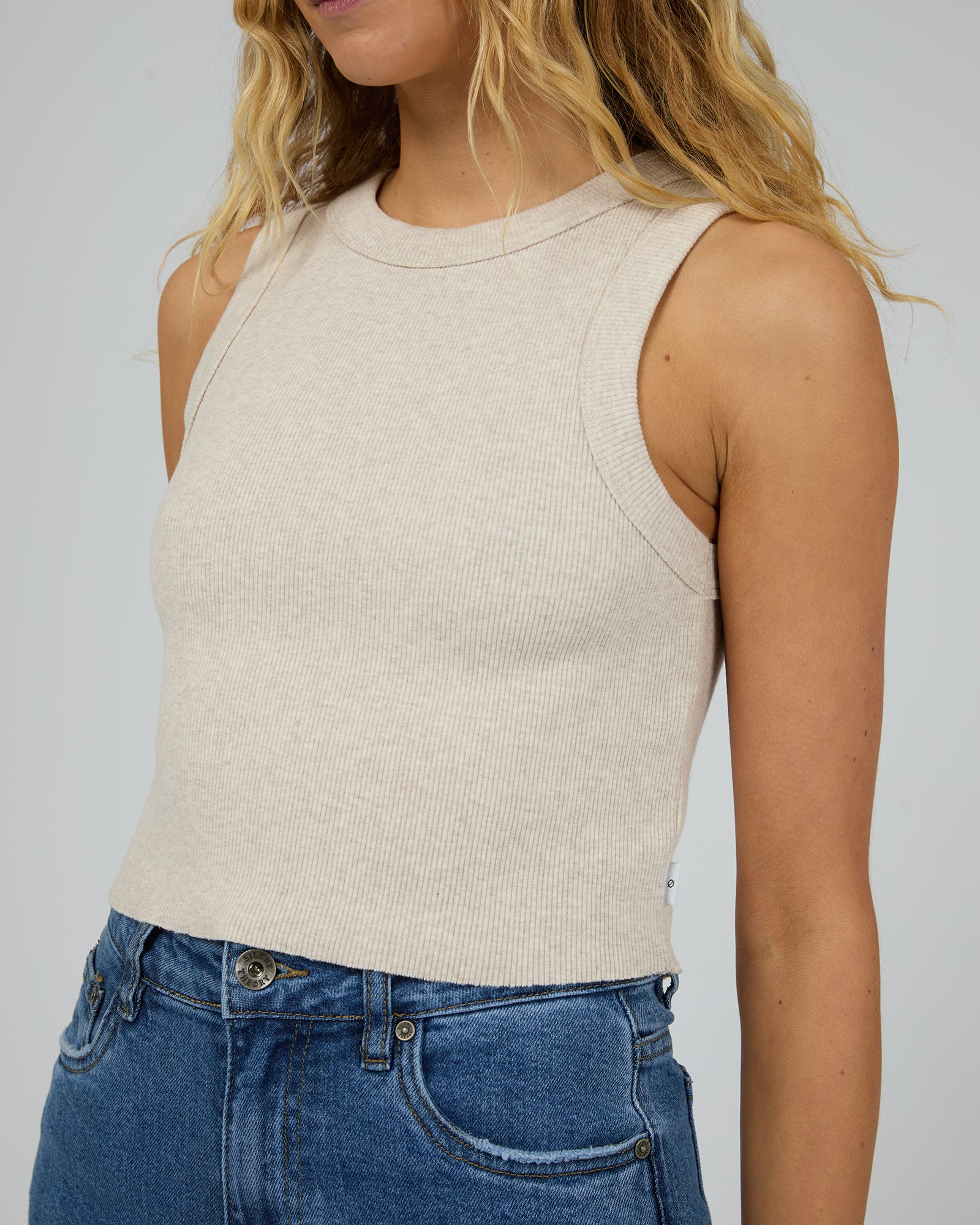 Pia Crop Tank Oatmeal - Image 5