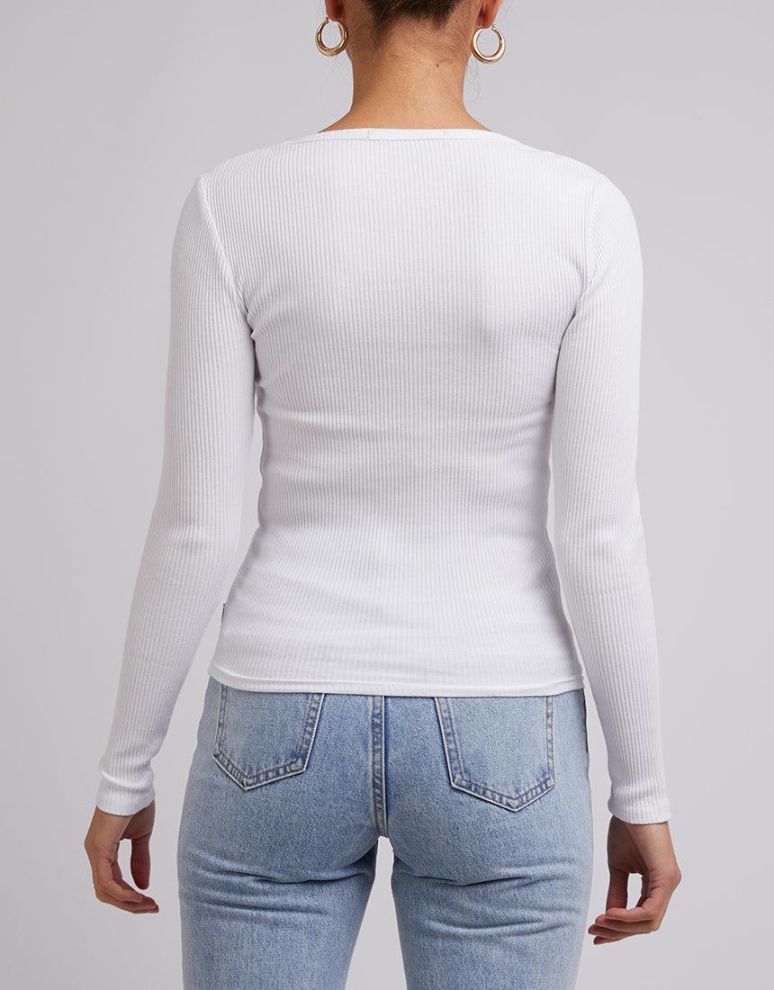 Rib Long Sleeve White - Image 3