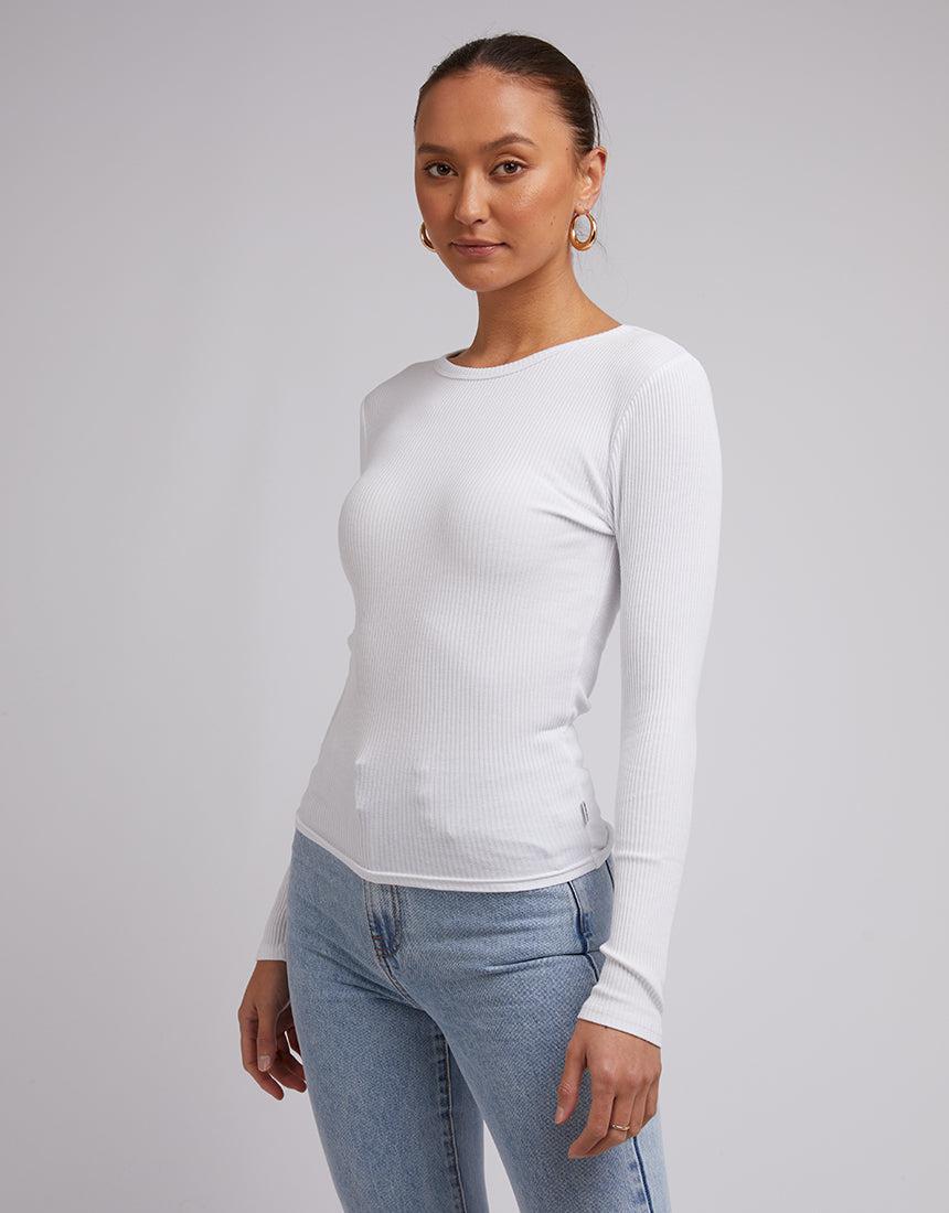 Rib Long Sleeve White - Image 4