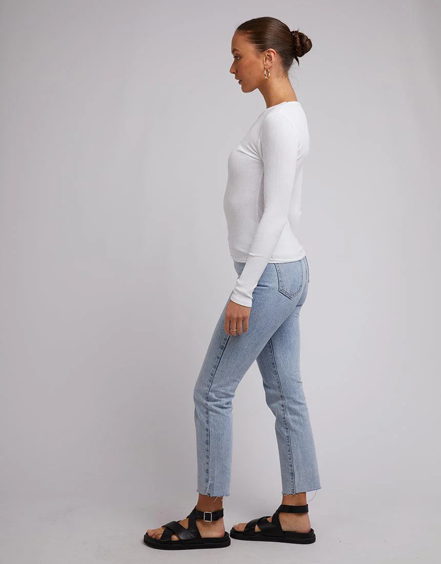 Rib Long Sleeve White - Image 5
