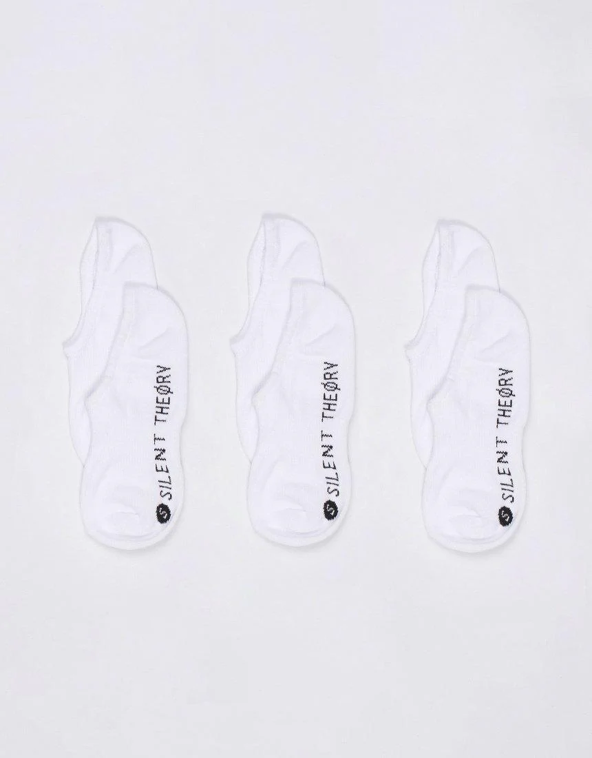 Silent No Show Sock 3 Pack White - Image 3