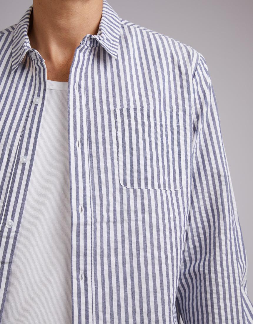 Long Sleeve Shirt White Stripe - Image 5